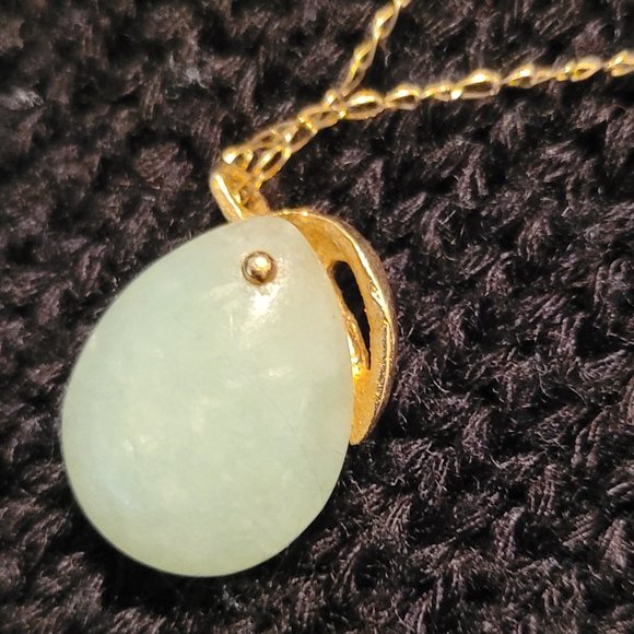 14K Necklace with Jade Fruit and 14K Michael Anthony Charm - Picture 2 of 8